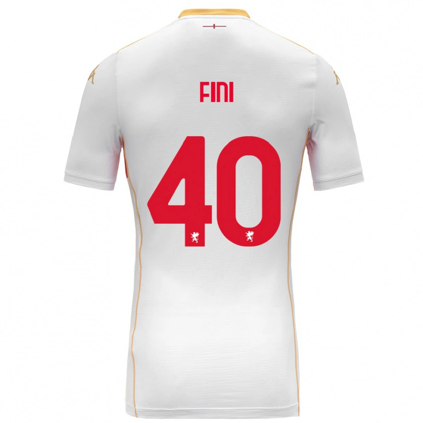 Danxen Uomo Maglia Seydou Fini #40 Bianco Rosso Kit Gara Away 2025/26 Maglietta