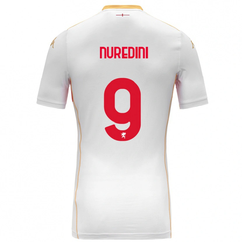 Danxen Uomo Maglia Joi Nuredini #9 Bianco Rosso Kit Gara Away 2025/26 Maglietta