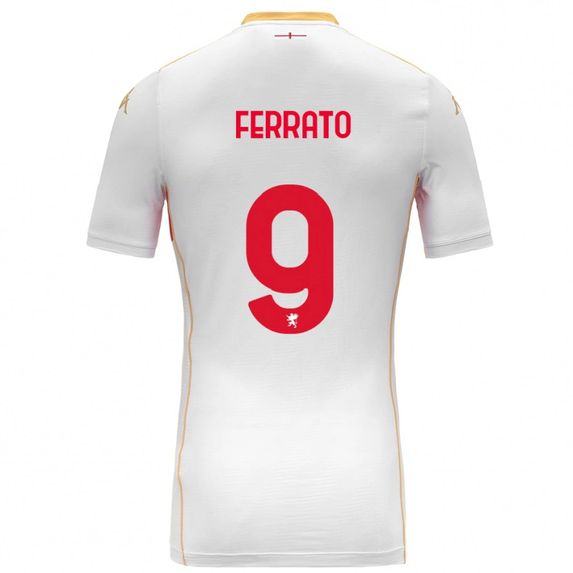 Danxen Uomo Maglia Claudia Ferrato #9 Bianco Rosso Kit Gara Away 2025/26 Maglietta