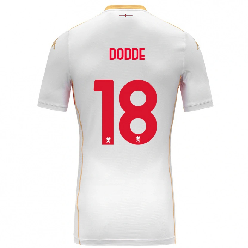 Danxen Uomo Maglia Filippo Dodde #18 Bianco Rosso Kit Gara Away 2025/26 Maglietta