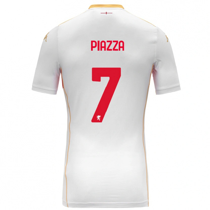 Danxen Uomo Maglia Matteo Piazza #7 Bianco Rosso Kit Gara Away 2025/26 Maglietta