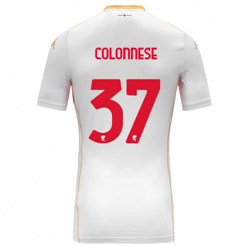 Danxen Uomo Maglia Lorenzo Colonnese #37 Bianco Rosso Kit Gara Away 2025/26 Maglietta