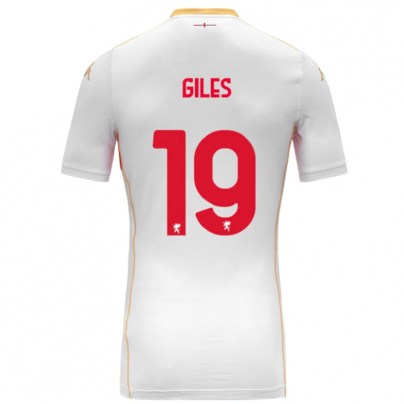 Danxen Uomo Maglia Heidi Giles #19 Bianco Rosso Kit Gara Away 2025/26 Maglietta