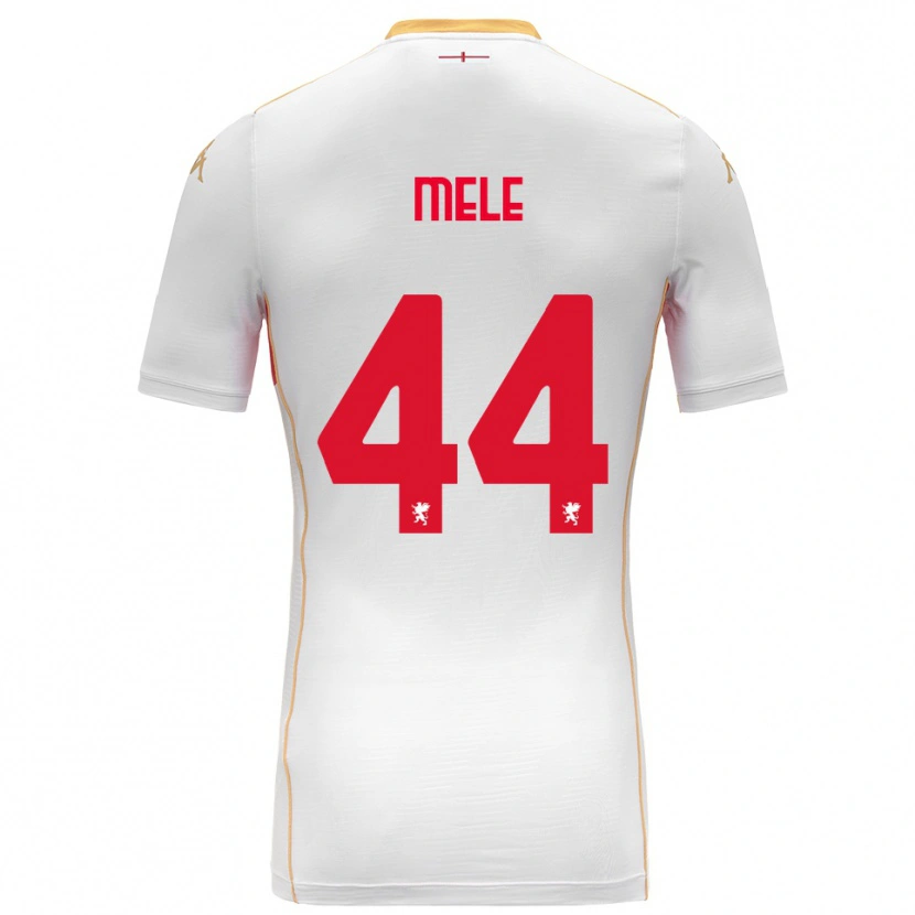 Danxen Uomo Maglia Chiara Mele #44 Bianco Rosso Kit Gara Away 2025/26 Maglietta