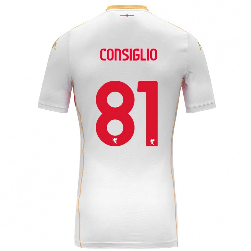 Danxen Uomo Maglia Leonardo Consiglio #81 Bianco Rosso Kit Gara Away 2025/26 Maglietta