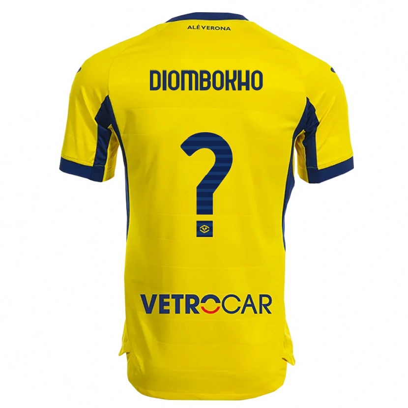 Danxen Uomo Maglia Sadibou Diombokho #0 Giallo Blu Navy Kit Gara Away 2025/26 Maglietta