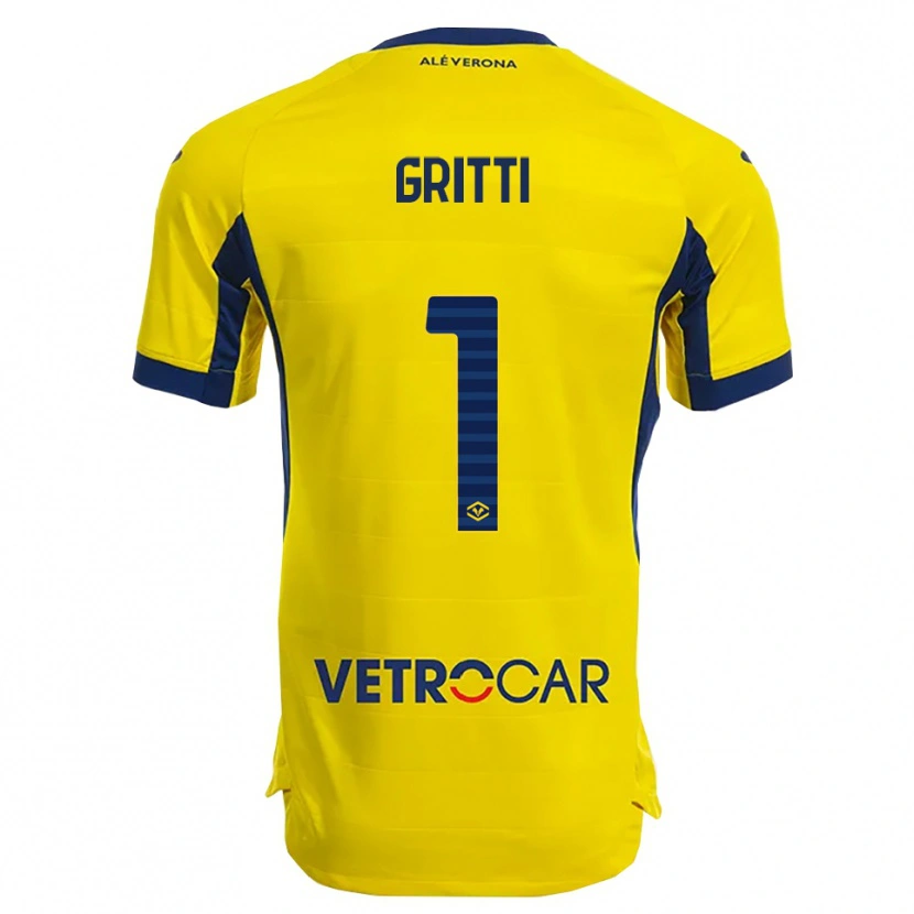 Danxen Uomo Maglia Alessia Gritti #1 Giallo Blu Navy Kit Gara Away 2025/26 Maglietta