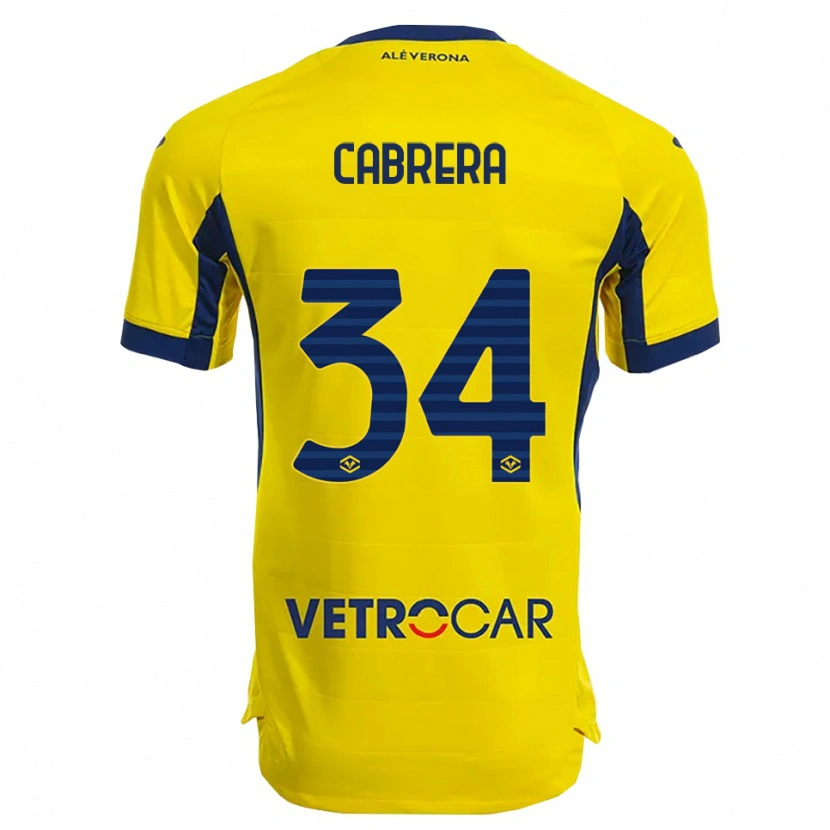 Danxen Uomo Maglia Ilena Cabrera #34 Giallo Blu Navy Kit Gara Away 2025/26 Maglietta