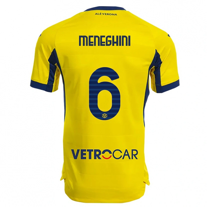 Danxen Uomo Maglia Sofia Meneghini #6 Giallo Blu Navy Kit Gara Away 2025/26 Maglietta