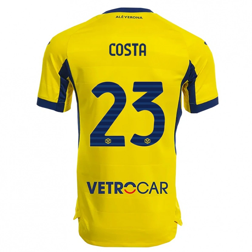 Danxen Uomo Maglia Nicole Costa #23 Giallo Blu Navy Kit Gara Away 2025/26 Maglietta