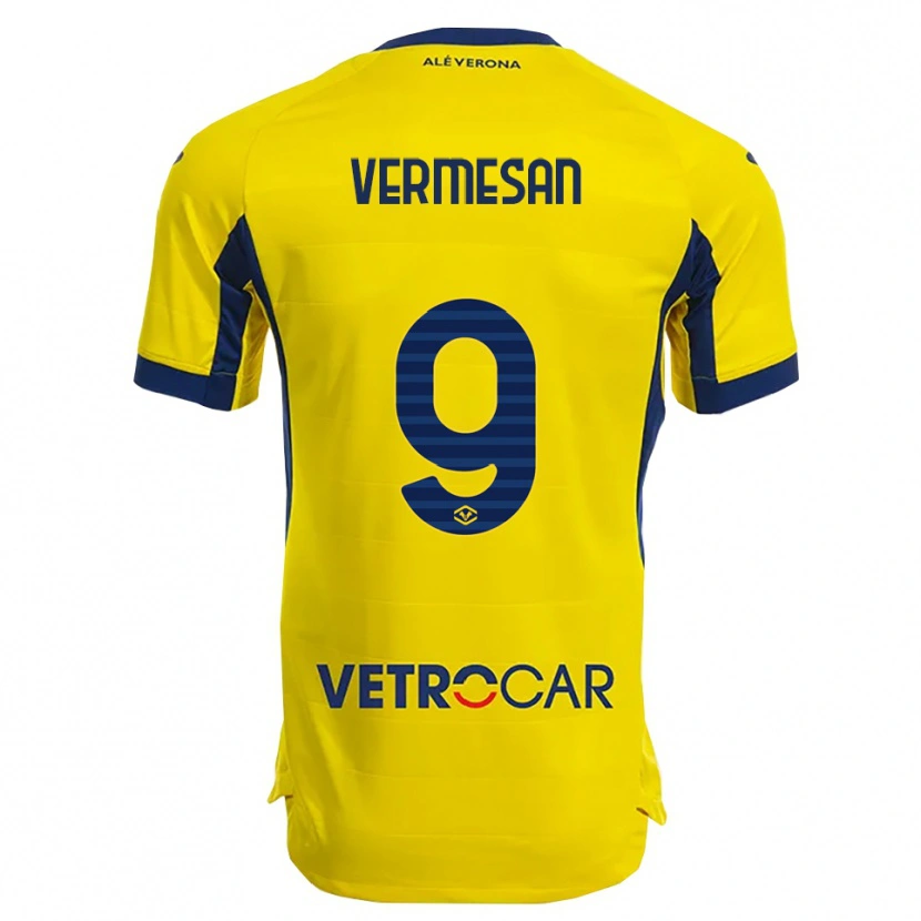 Danxen Uomo Maglia Ioan Vermeșan #9 Giallo Blu Navy Kit Gara Away 2025/26 Maglietta