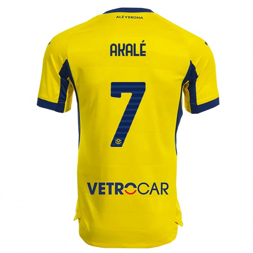 Danxen Uomo Maglia Ruben Akalé #7 Giallo Blu Navy Kit Gara Away 2025/26 Maglietta