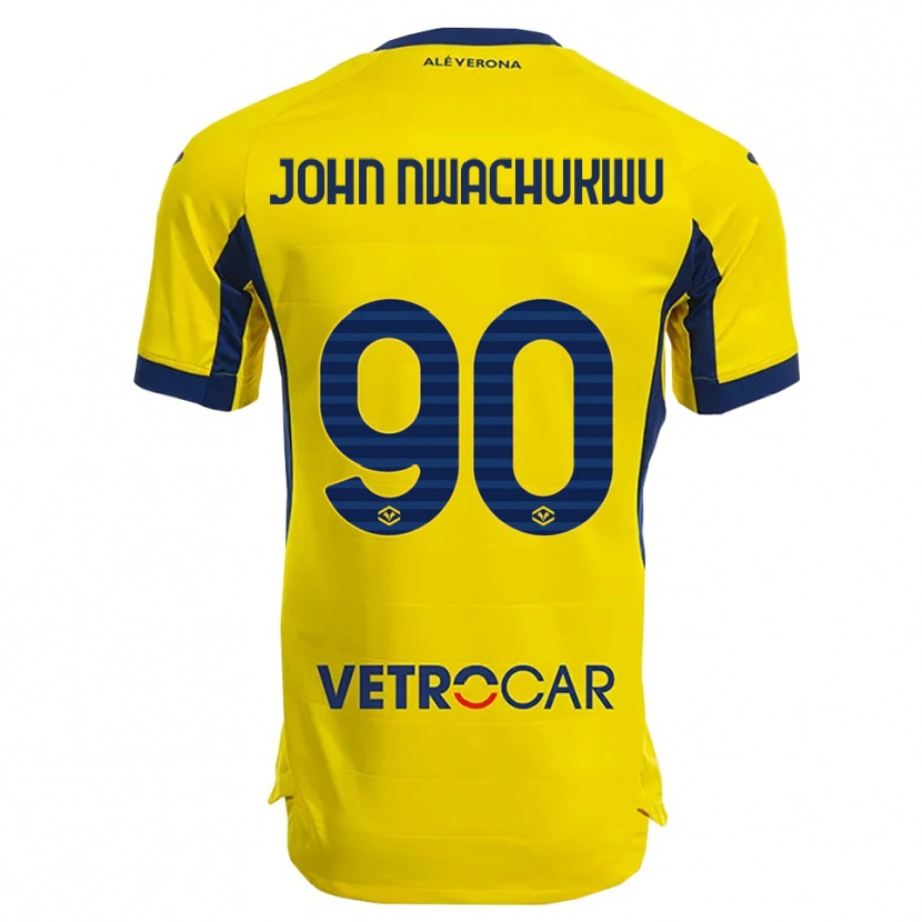 Danxen Uomo Maglia Samuel John Nwachukwu #90 Giallo Blu Navy Kit Gara Away 2025/26 Maglietta