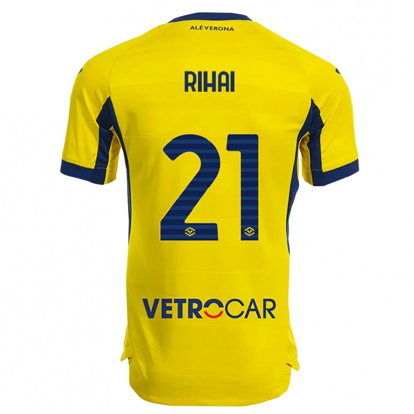 Danxen Uomo Maglia Aiman Rihai #21 Giallo Blu Navy Kit Gara Away 2025/26 Maglietta