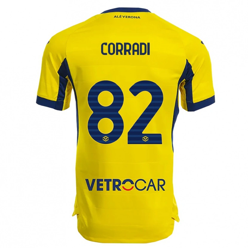 Danxen Uomo Maglia Christian Corradi #82 Giallo Blu Navy Kit Gara Away 2025/26 Maglietta