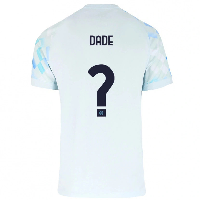 Danxen Uomo Maglia Emmanuel Dade #0 Bianco Blu Kit Gara Away 2025/26 Maglietta