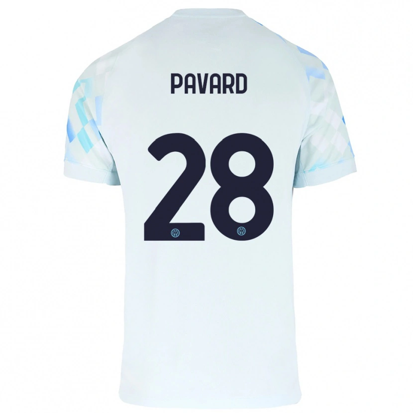 Danxen Uomo Maglia Benjamin Pavard #28 Bianco Blu Kit Gara Away 2025/26 Maglietta