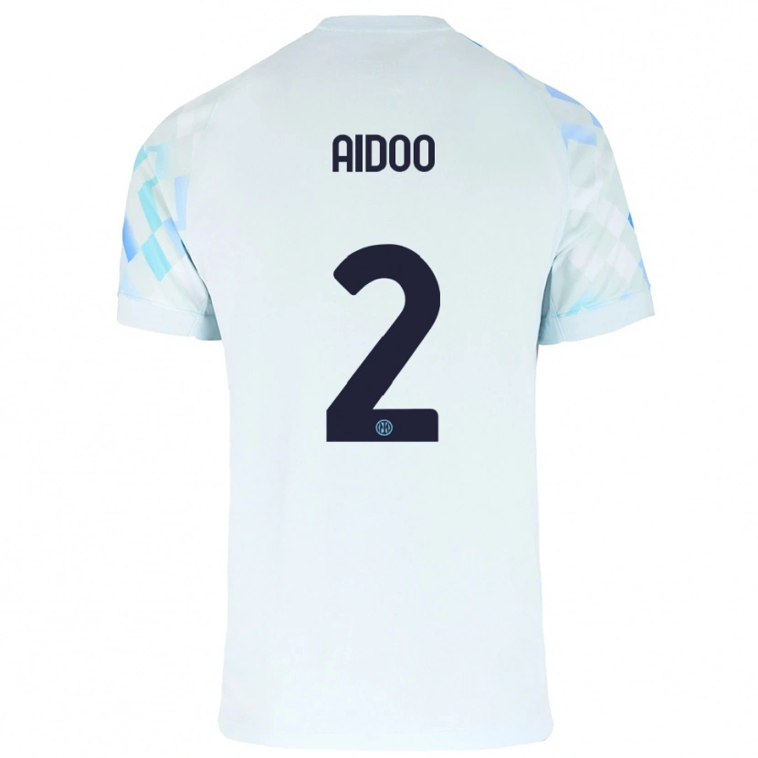 Danxen Uomo Maglia Mike Aidoo #2 Bianco Blu Kit Gara Away 2025/26 Maglietta