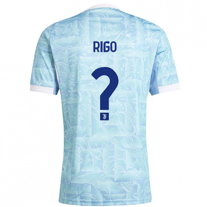 Danxen Uomo Maglia Davide Rigo #0 Azzurro Giallo Kit Gara Away 2025/26 Maglietta