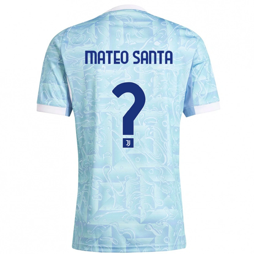 Danxen Uomo Maglia Mateo Santa Maria #0 Azzurro Giallo Kit Gara Away 2025/26 Maglietta