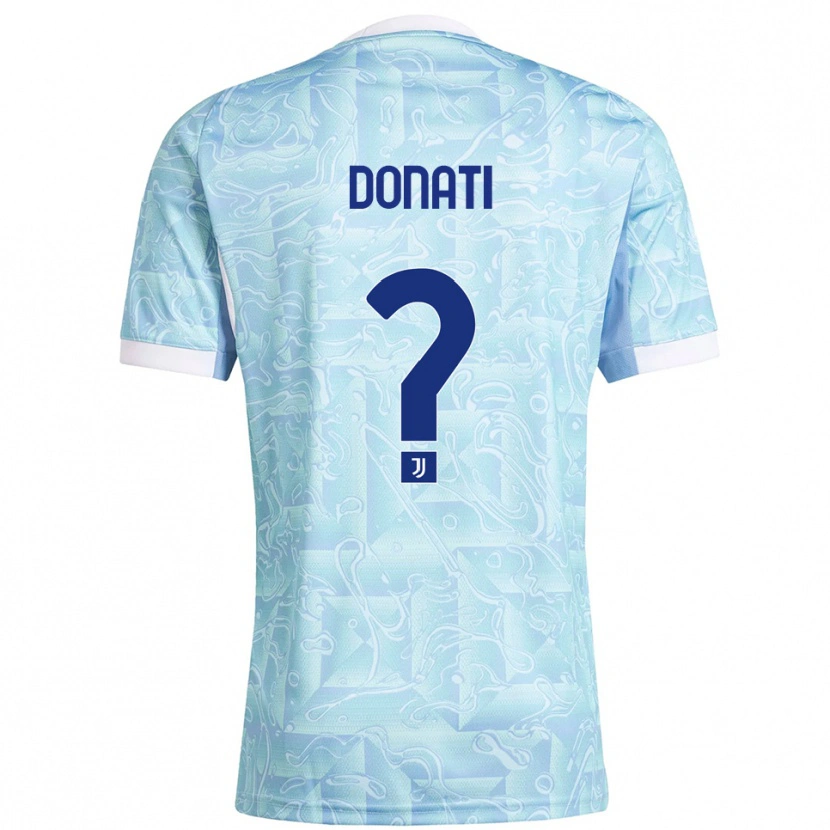 Danxen Uomo Maglia Andrea Donati #0 Azzurro Giallo Kit Gara Away 2025/26 Maglietta