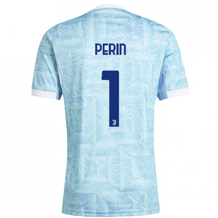 Danxen Uomo Maglia Mattia Perin #1 Azzurro Giallo Kit Gara Away 2025/26 Maglietta