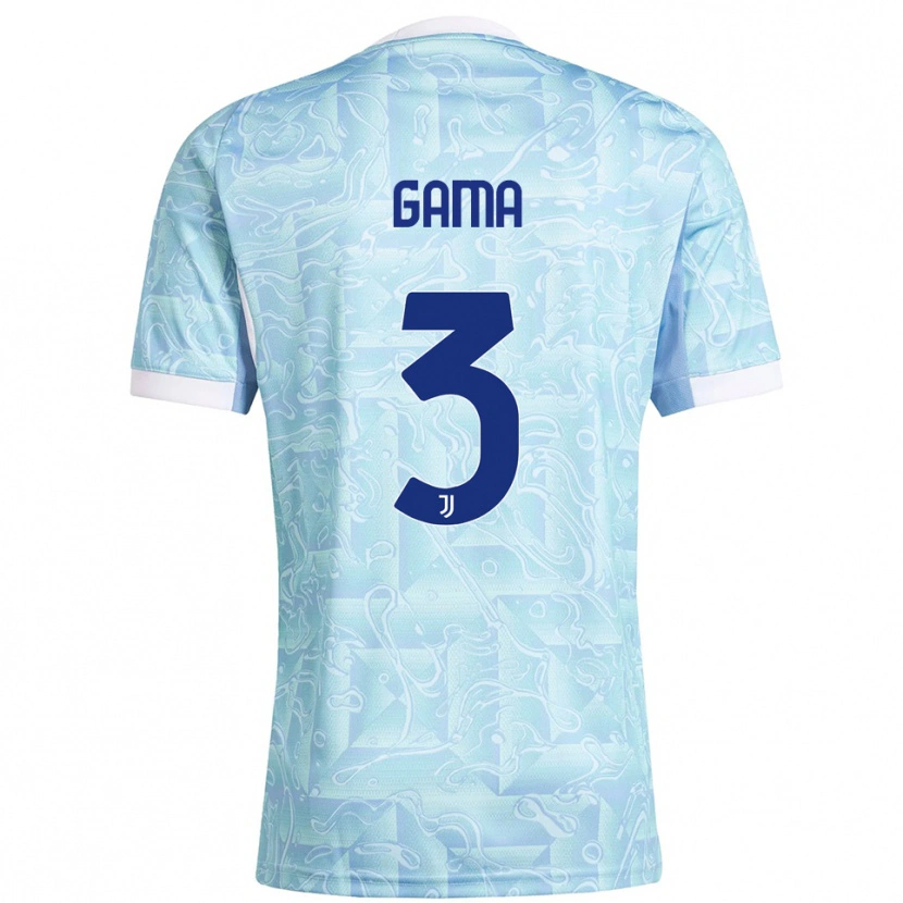 Danxen Uomo Maglia Sara Gama #3 Azzurro Giallo Kit Gara Away 2025/26 Maglietta
