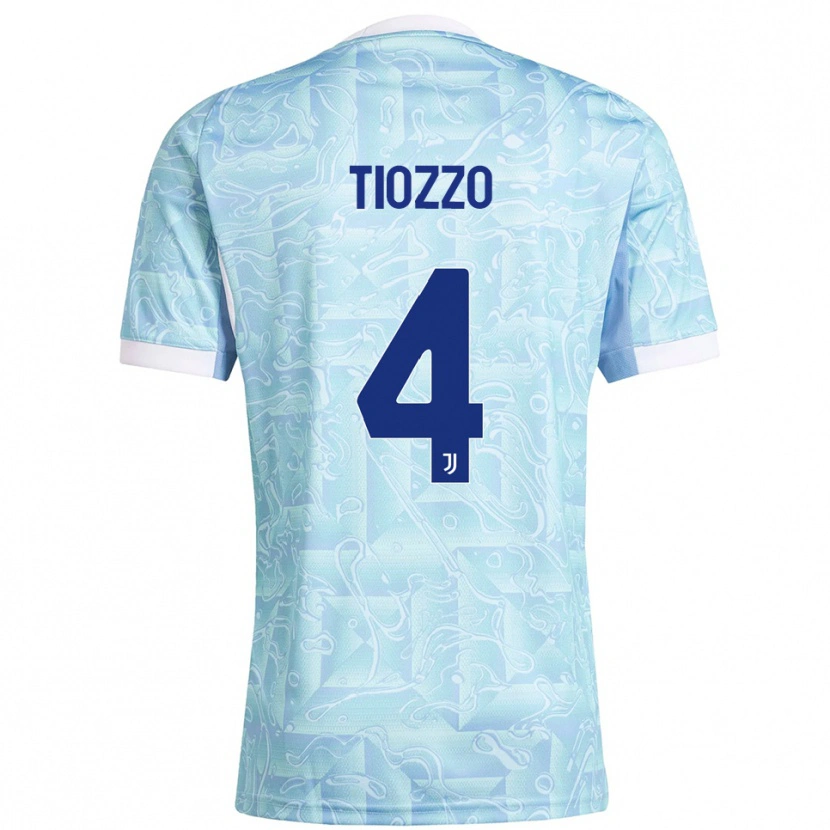 Danxen Uomo Maglia Marco Tiozzo #4 Azzurro Giallo Kit Gara Away 2025/26 Maglietta