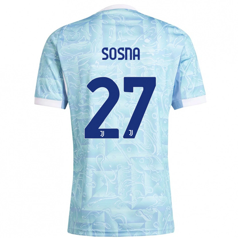 Danxen Uomo Maglia Adam Sosna #27 Azzurro Giallo Kit Gara Away 2025/26 Maglietta