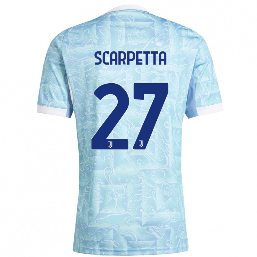 Danxen Uomo Maglia Jacopo Scarpetta #27 Azzurro Giallo Kit Gara Away 2025/26 Maglietta
