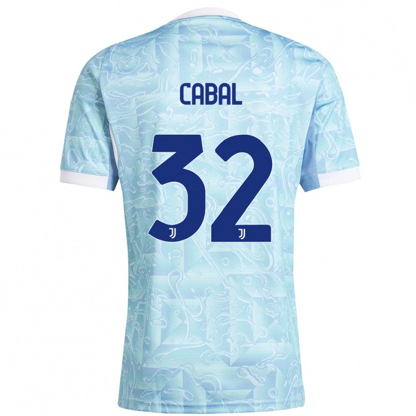 Danxen Uomo Maglia Juan Cabal #32 Azzurro Giallo Kit Gara Away 2025/26 Maglietta