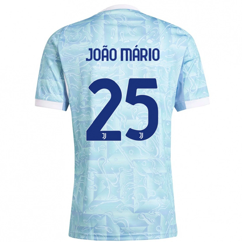 Danxen Uomo Maglia João Mário #25 Azzurro Giallo Kit Gara Away 2025/26 Maglietta
