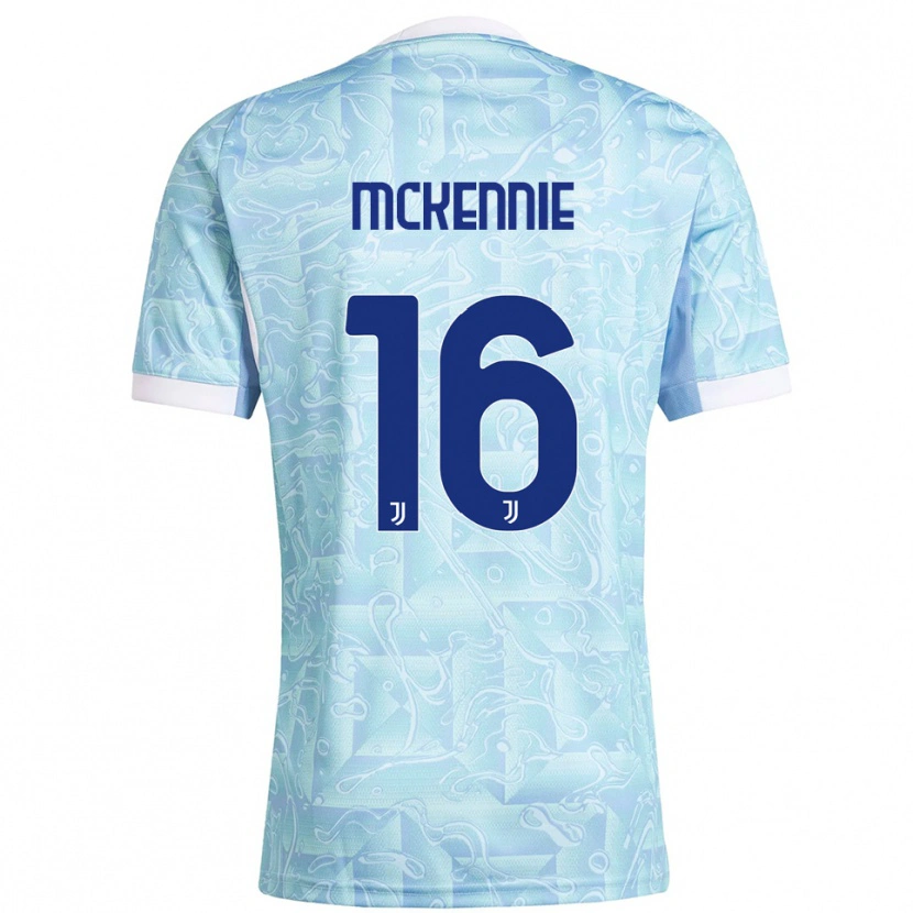 Danxen Uomo Maglia Weston Mckennie #16 Azzurro Giallo Kit Gara Away 2025/26 Maglietta