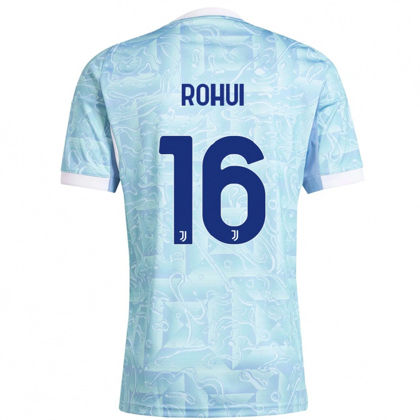 Danxen Uomo Maglia Jonas Rohui #16 Azzurro Giallo Kit Gara Away 2025/26 Maglietta