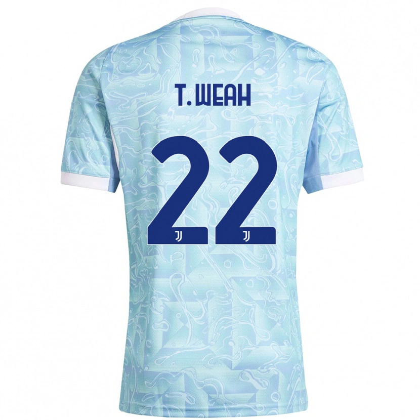 Danxen Uomo Maglia Timothy Weah #22 Azzurro Giallo Kit Gara Away 2025/26 Maglietta