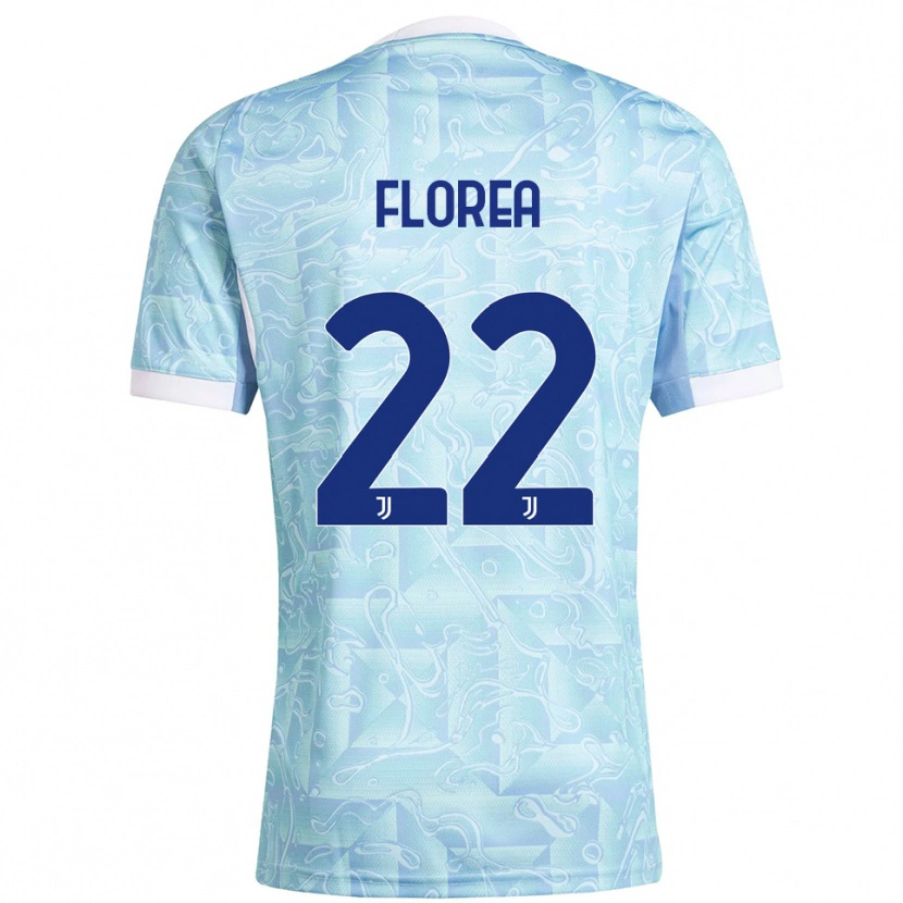 Danxen Uomo Maglia Andrei Florea #22 Azzurro Giallo Kit Gara Away 2025/26 Maglietta