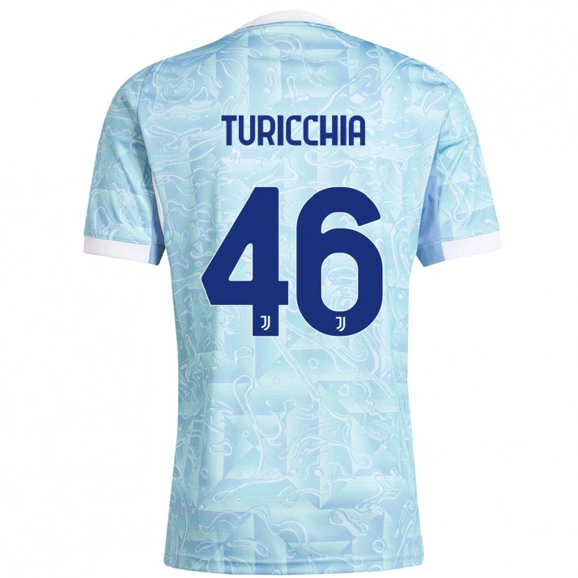 Danxen Uomo Maglia Riccardo Turicchia #46 Azzurro Giallo Kit Gara Away 2025/26 Maglietta