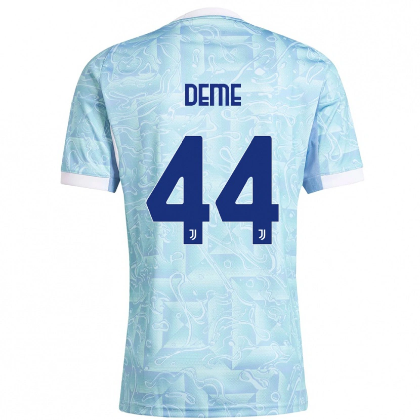Danxen Uomo Maglia Serigne Deme #44 Azzurro Giallo Kit Gara Away 2025/26 Maglietta