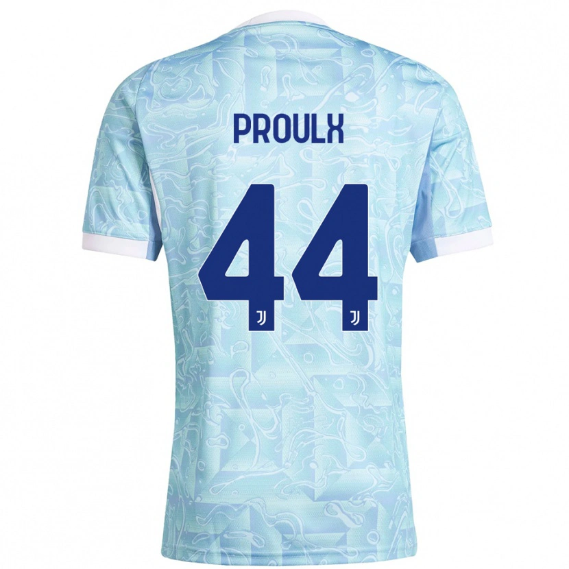 Danxen Uomo Maglia Lysianne Proulx #44 Azzurro Giallo Kit Gara Away 2025/26 Maglietta