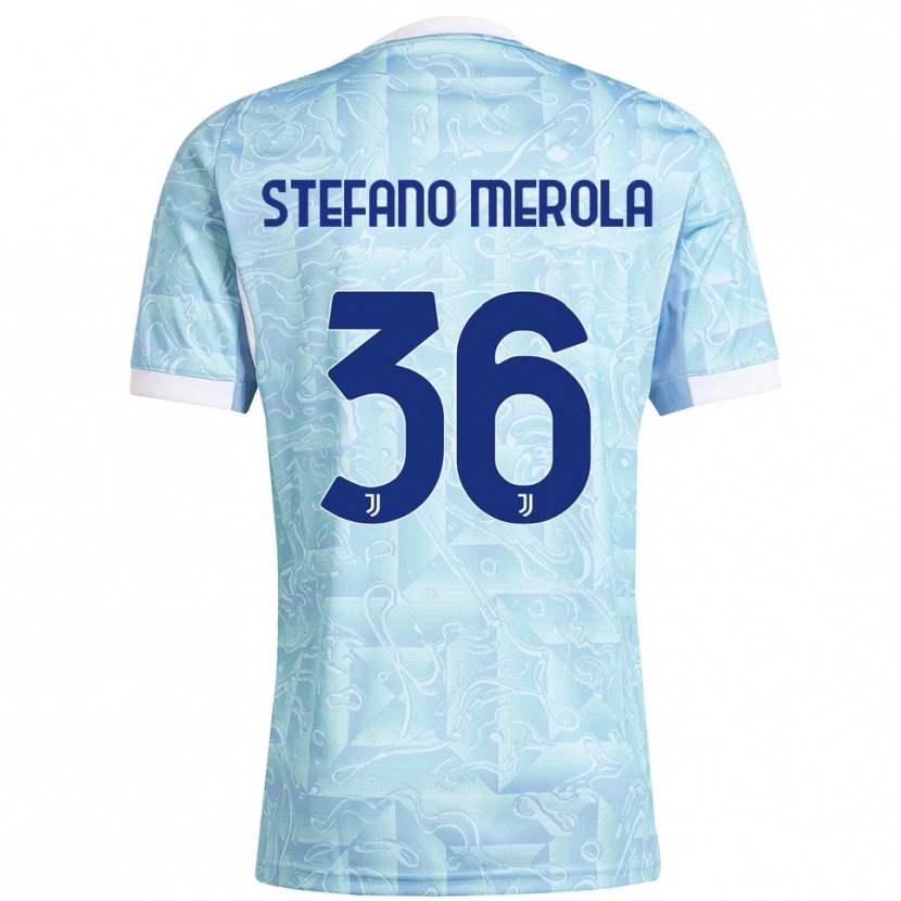 Danxen Uomo Maglia Antonio Stefano Merola #36 Azzurro Giallo Kit Gara Away 2025/26 Maglietta