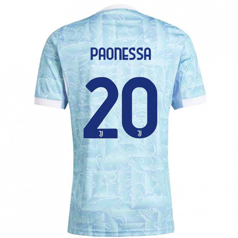 Danxen Uomo Maglia Riccardo Paonessa #20 Azzurro Giallo Kit Gara Away 2025/26 Maglietta