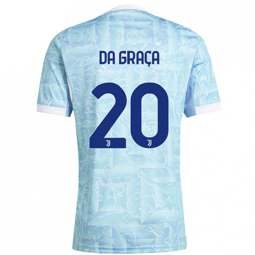 Danxen Uomo Maglia Cosimo Da Graça #20 Azzurro Giallo Kit Gara Away 2025/26 Maglietta