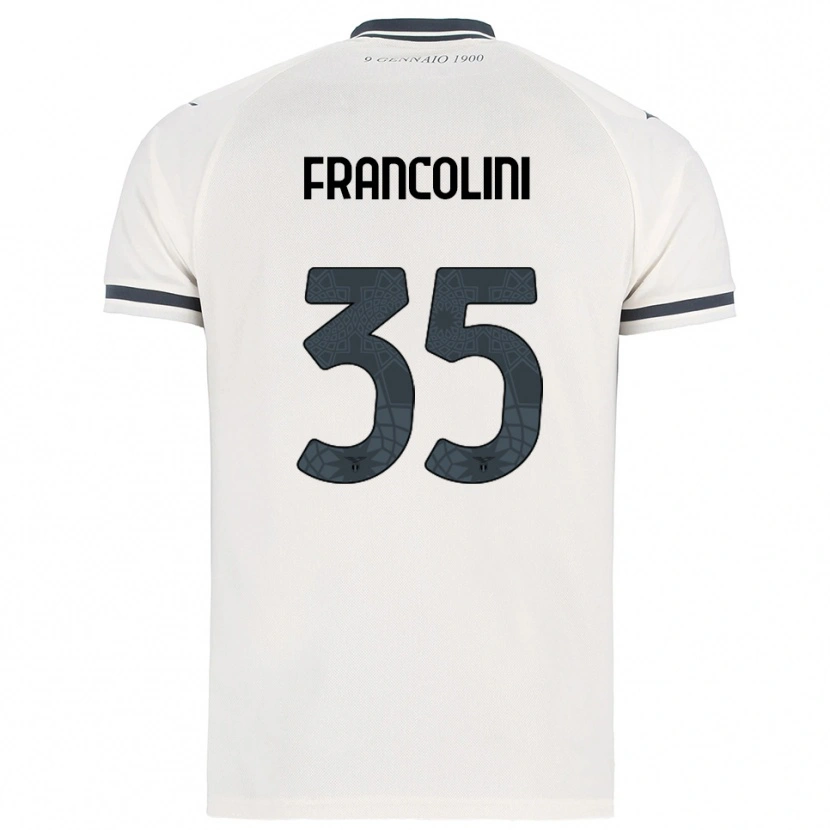 Danxen Uomo Maglia Alice Francolini #35 Bianco Blu Navy Kit Gara Away 2025/26 Maglietta