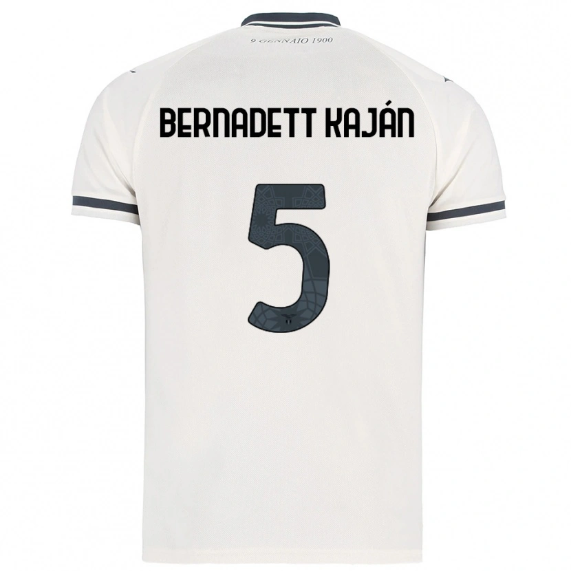 Danxen Uomo Maglia Zsanett Bernadett Kaján #5 Bianco Blu Navy Kit Gara Away 2025/26 Maglietta