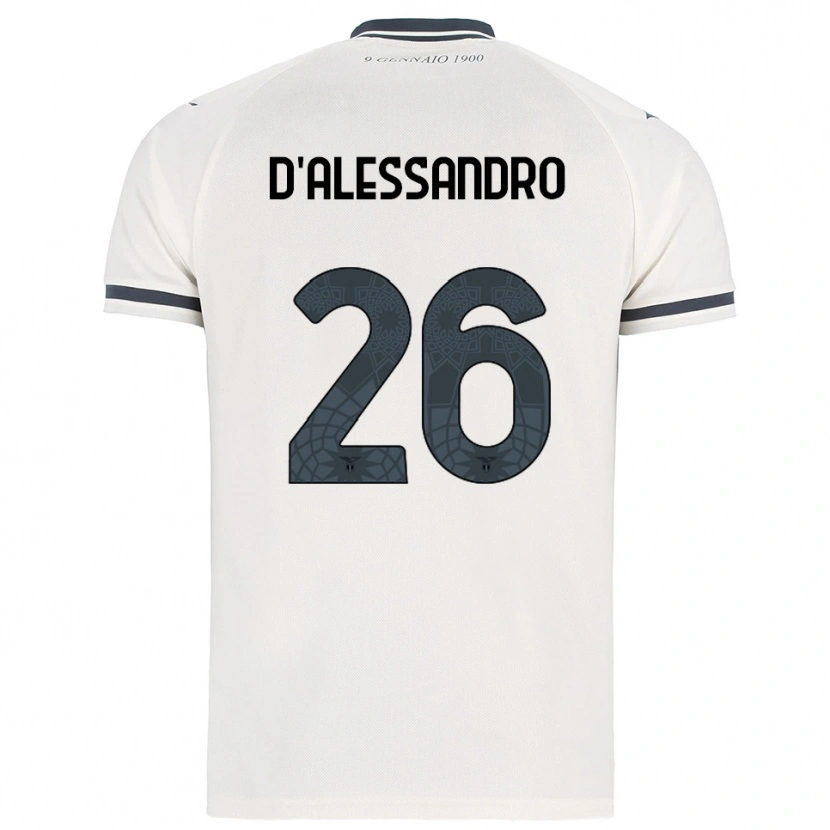 Danxen Uomo Maglia Mattya D'alessandro #26 Bianco Blu Navy Kit Gara Away 2025/26 Maglietta
