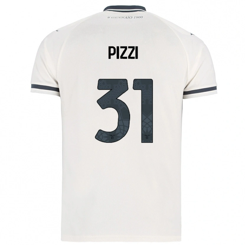 Danxen Uomo Maglia Giorgia Pizzi #31 Bianco Blu Navy Kit Gara Away 2025/26 Maglietta