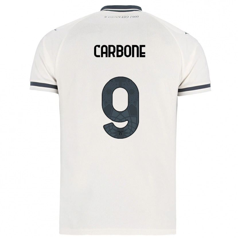 Danxen Uomo Maglia Giovanni Carbone #9 Bianco Blu Navy Kit Gara Away 2025/26 Maglietta