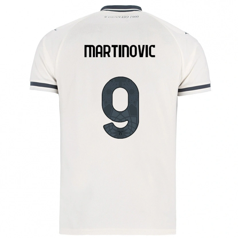 Danxen Uomo Maglia Melania Martinovic #9 Bianco Blu Navy Kit Gara Away 2025/26 Maglietta
