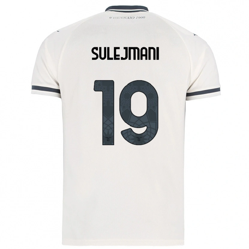 Danxen Uomo Maglia Flavio Sulejmani #19 Bianco Blu Navy Kit Gara Away 2025/26 Maglietta