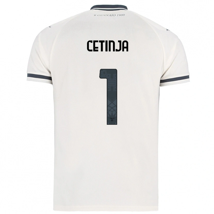 Danxen Uomo Maglia Sara Cetinja #1 Bianco Blu Navy Kit Gara Away 2025/26 Maglietta